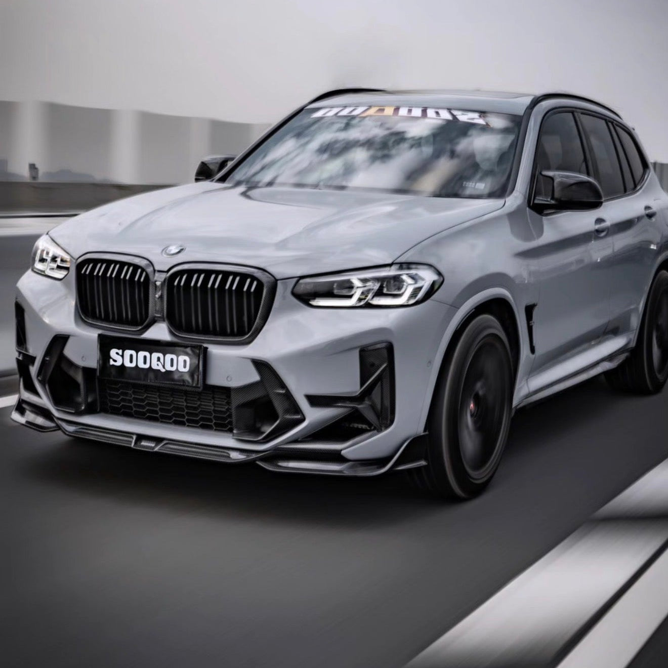 SOOQOO V1 BMW X3M F97 LCI Front Lip In Prepreg Carbon Fiber