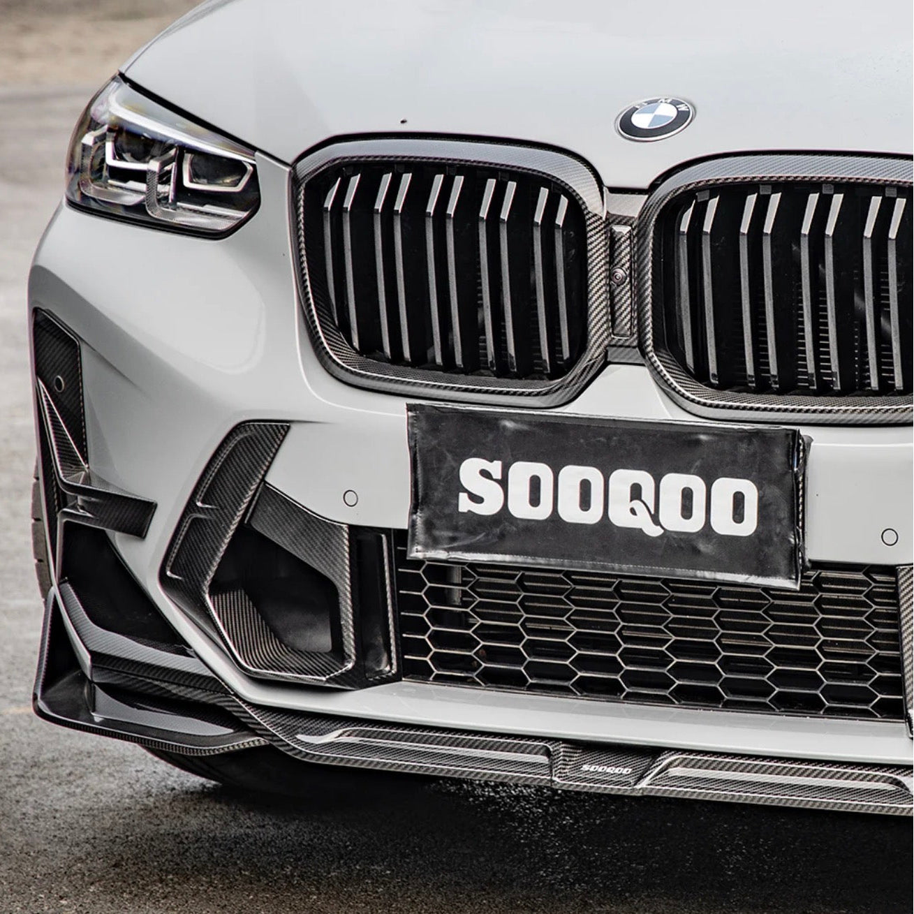SOOQOO V1 BMW X3M F97 LCI Front Lip In Prepreg Carbon Fiber